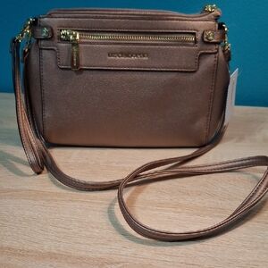 Liz Claiborne Metallic Brown Crossbody Bag NWT